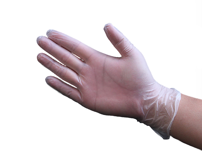 guantes de examen de vinilo desechables transparentes sin polvo 